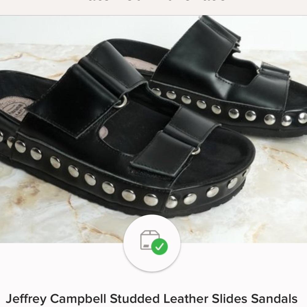 Jeffrey Campbell Studded Leather Slides Sandals